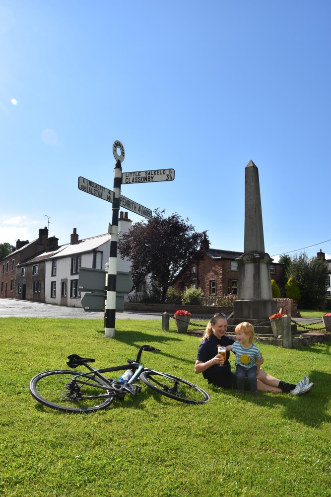 Liquid refreshment in Langwathby – Hannah reynolds How to ride Land’s End to John o’ Groats as a family