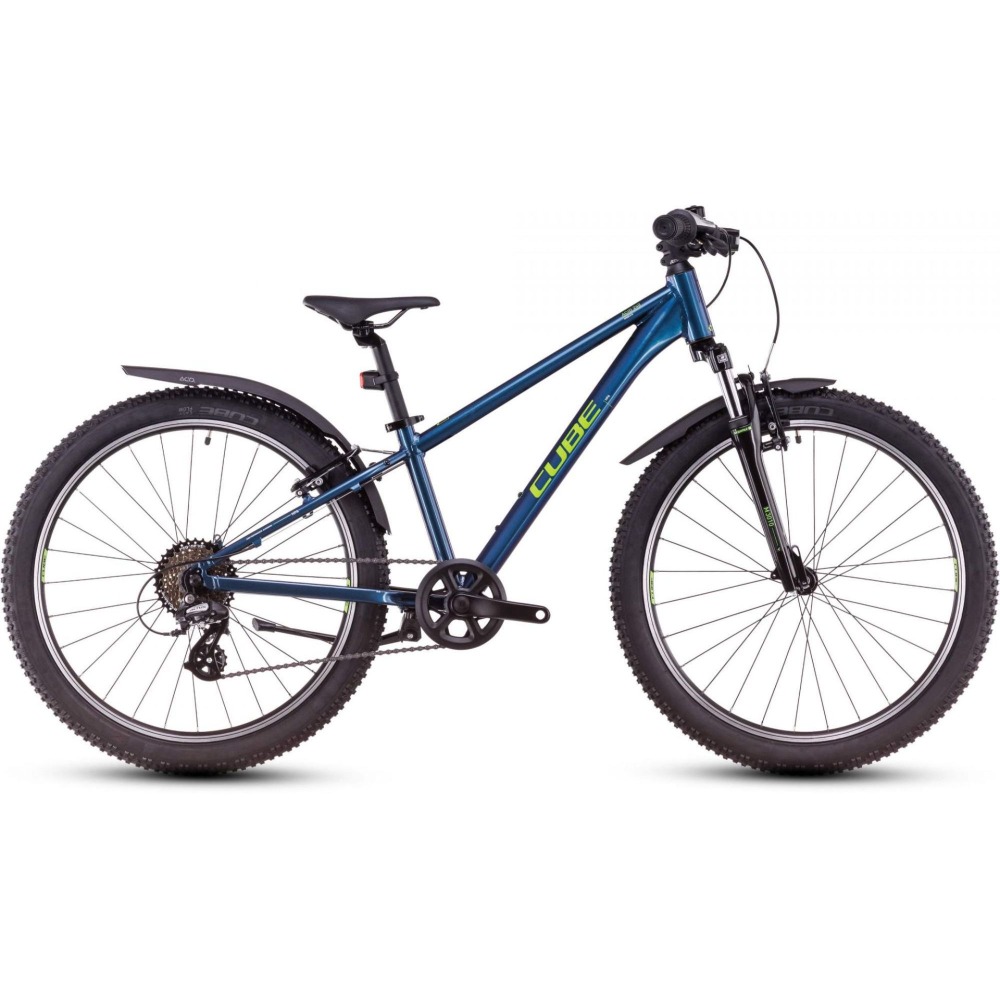 Best 24" kids bikes: The Cube Acid 240 Allroad seen from the side on a blank background