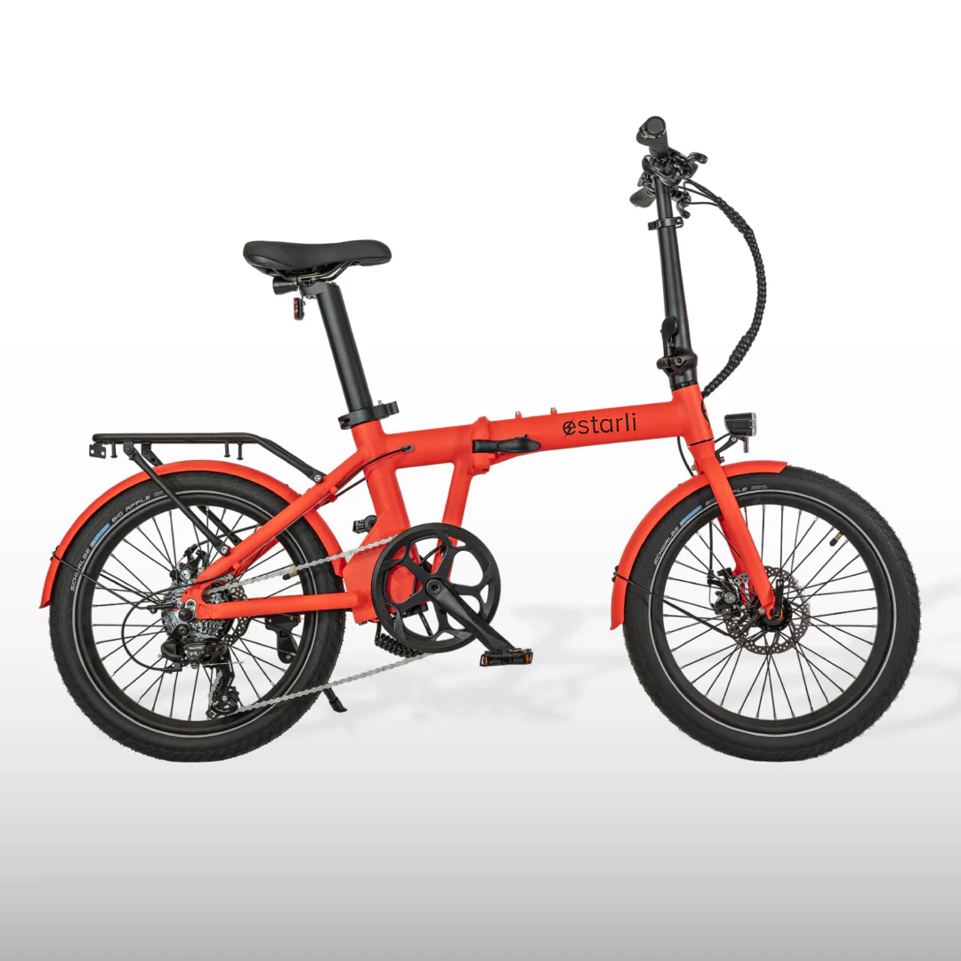 Estarli e20.7 Comfort Pro folding e-bike in orange