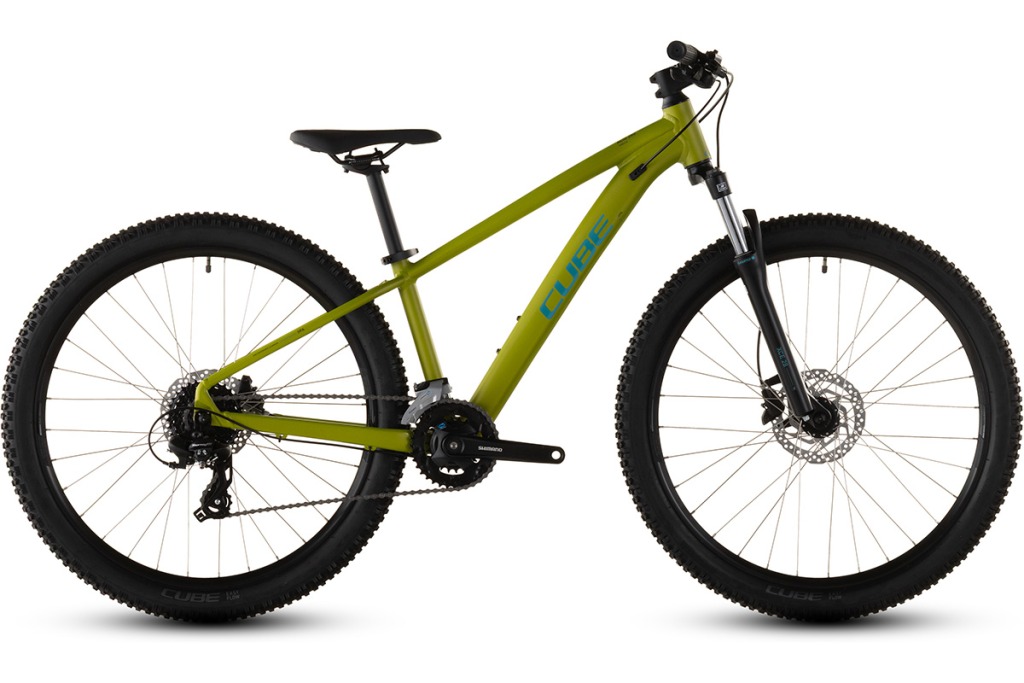 Best 26" mountain bikes for kids: A Cube Acid 260 Disc on a plain background