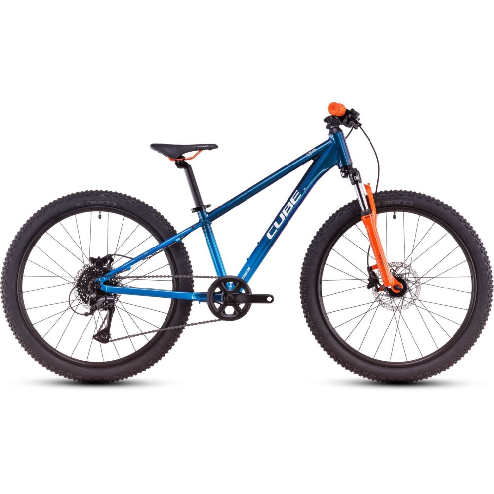 Best 24 inch kids mountain bikes: the Cube Acid 240 Disc 24 on a blank background