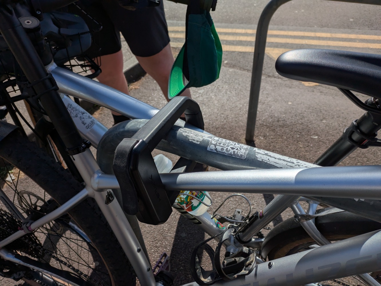 two bikes locked with the Hiplok D1000