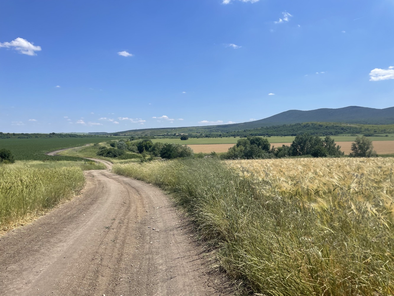 Sahir's cycle touring photos: A beautiful view of rolling countryside and blue sky