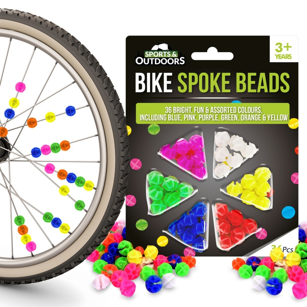 Best bike accessories for kids: A box of spoke beads and a wheel demonstrating how they're used