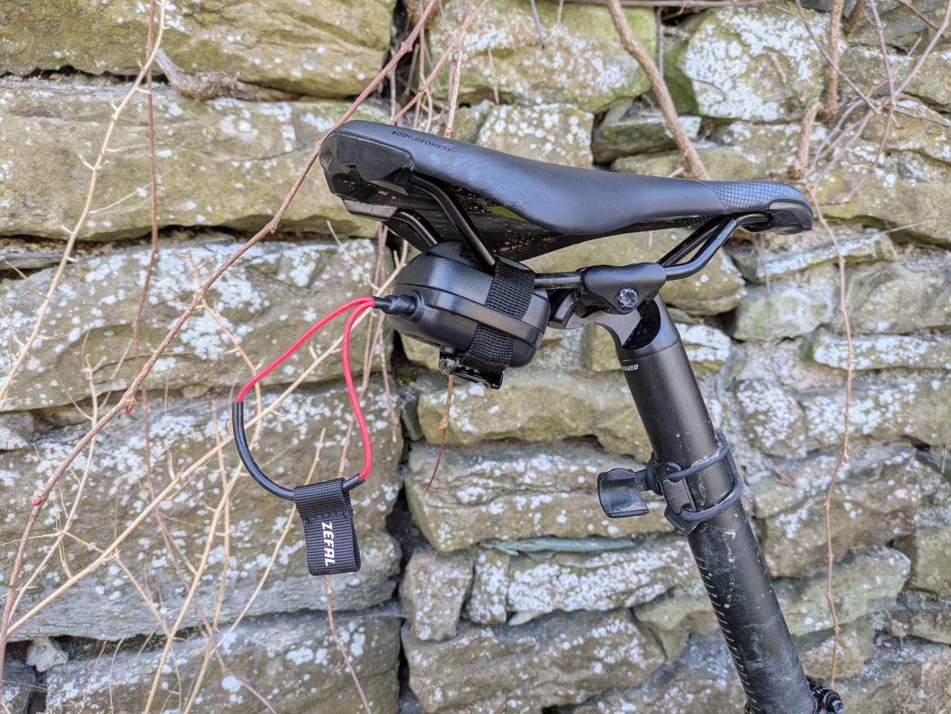 a zefal bike taxi mounted on a adults bike saddle
