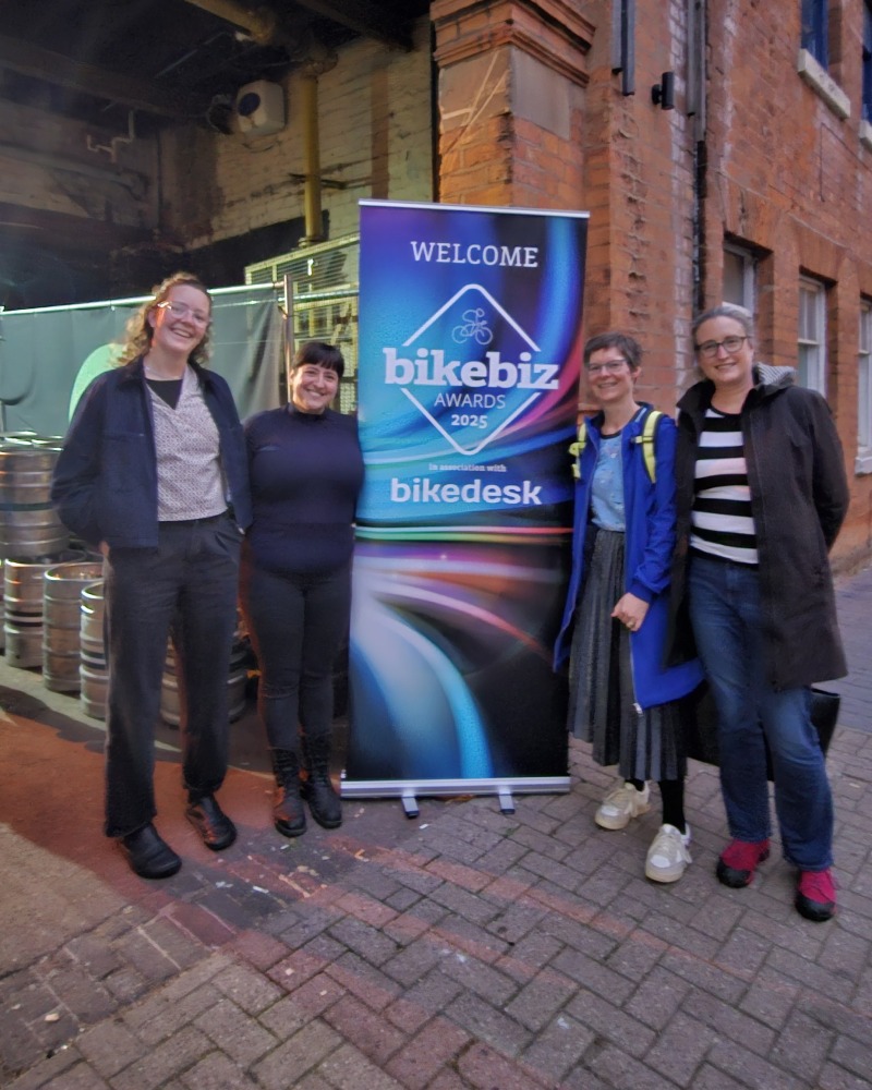 Cycle Sprog team outside the BikeBiz Awards 2025